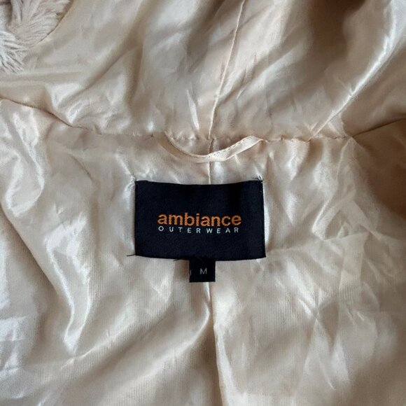 Ambiance Outerwear - Fluffy Faux Fur Hoodie Jacket - Cream/Light Tan - M - Picture 6 of 13